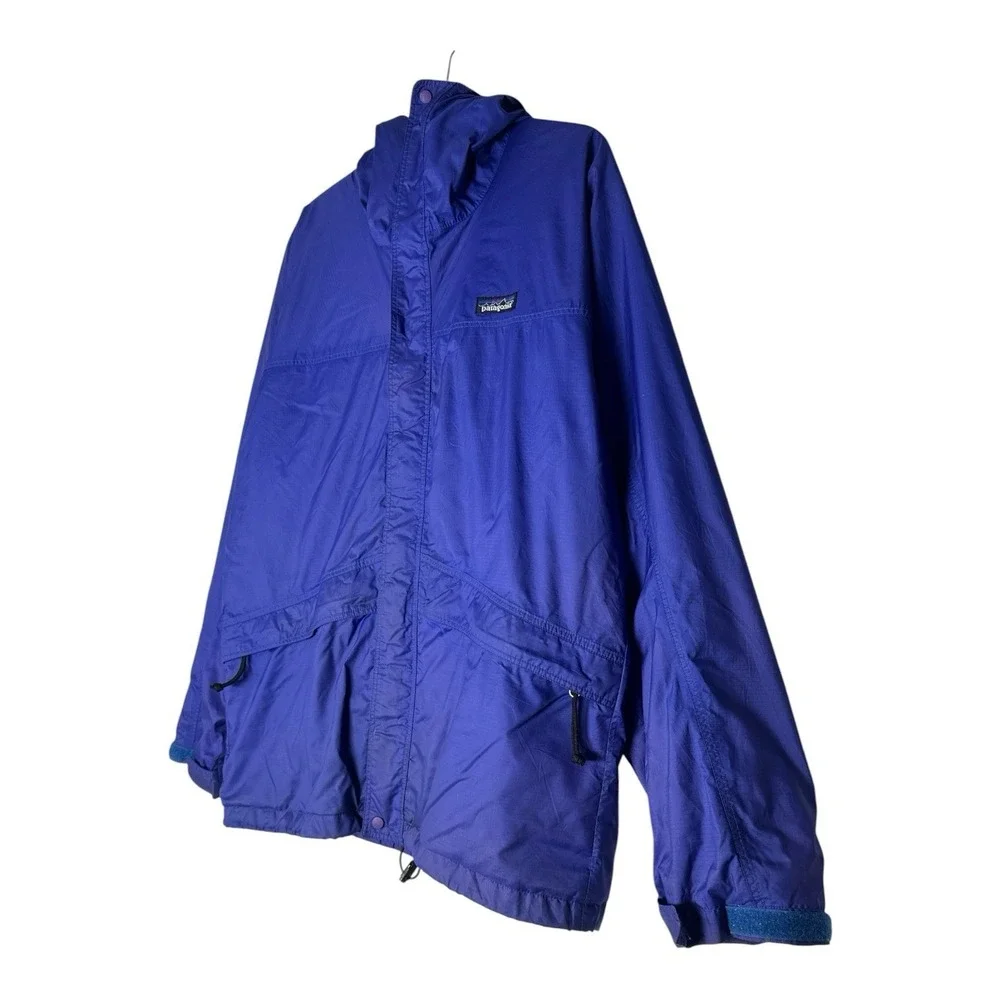 Patagonia Hooded Rain Coat Jacket Mens Médium Full Zip Outdoor Athletic - Picture 6 of 9